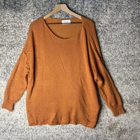 American Vintage Sweater Womens M/L Rust Orange Oversized Drop Shoulder Knit - Picture 1 of 8